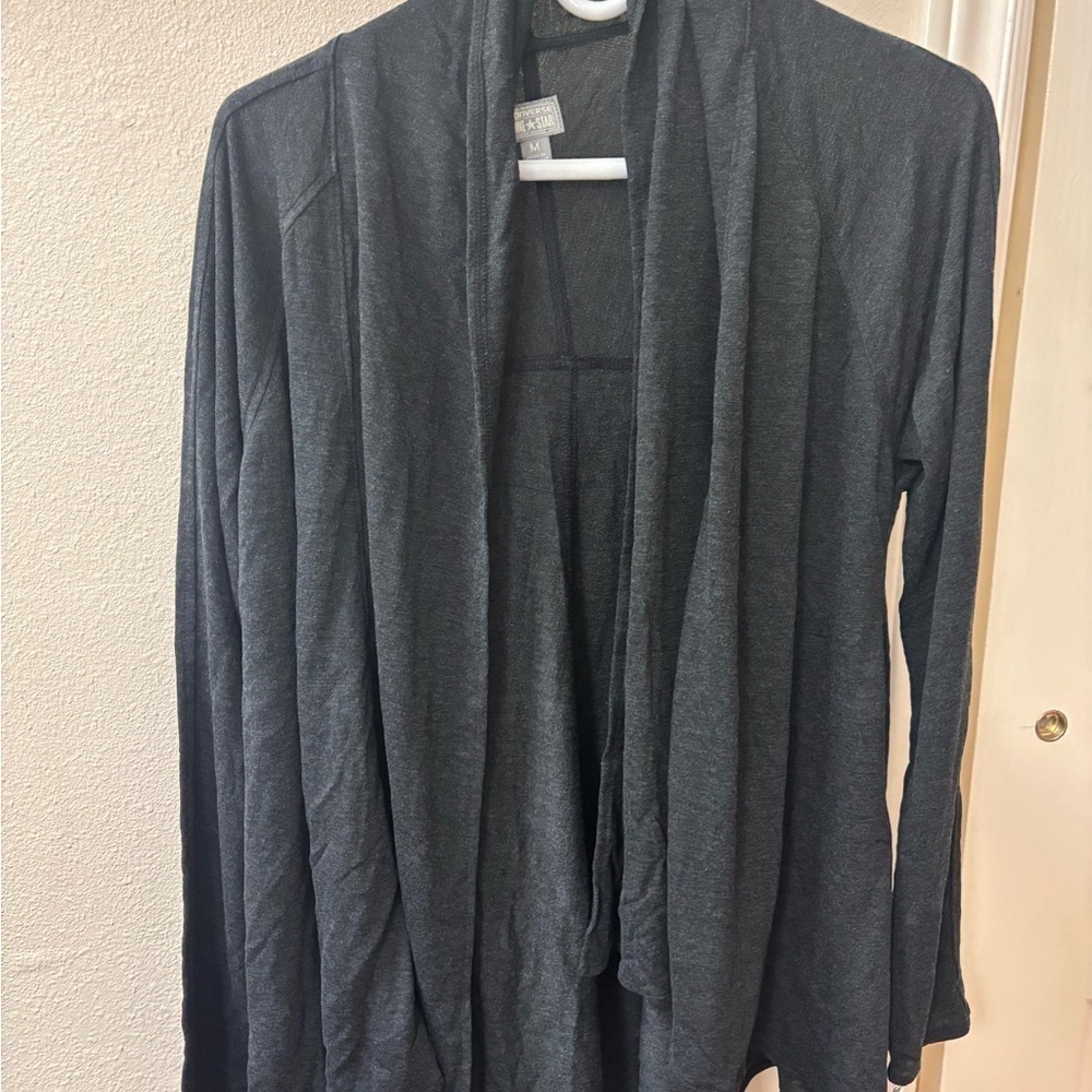 Converse Gray Knit Cardigan Sweater